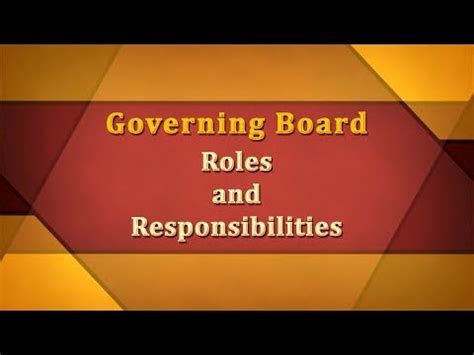 Governing Board Roles and Responsibilities Video Lecture - Crash Course ...
