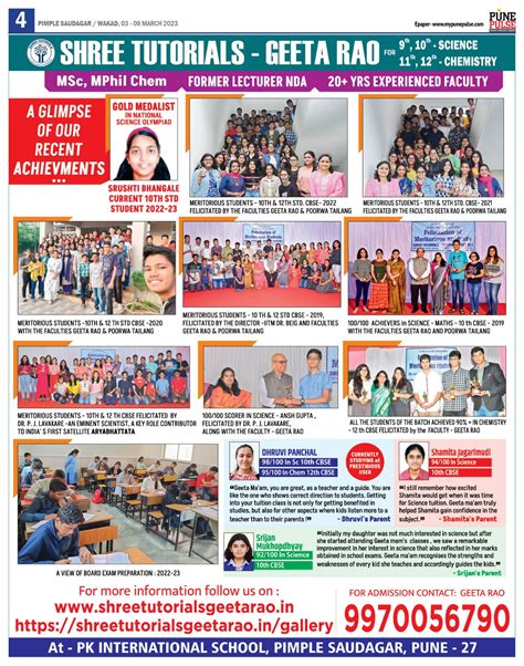 Latest Results – SHREE TUTORIALS by Geeta Rao