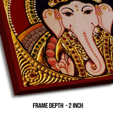 Tanjore Indian Traditional Canvas Painting with Large Framed Canvas ...