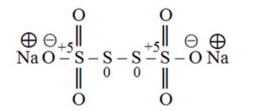 The difference in the oxidation numbers of the two types of sulphur ...