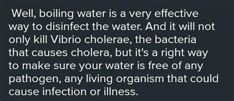 when there is an epidemic of cholera we should drink boiled water ...