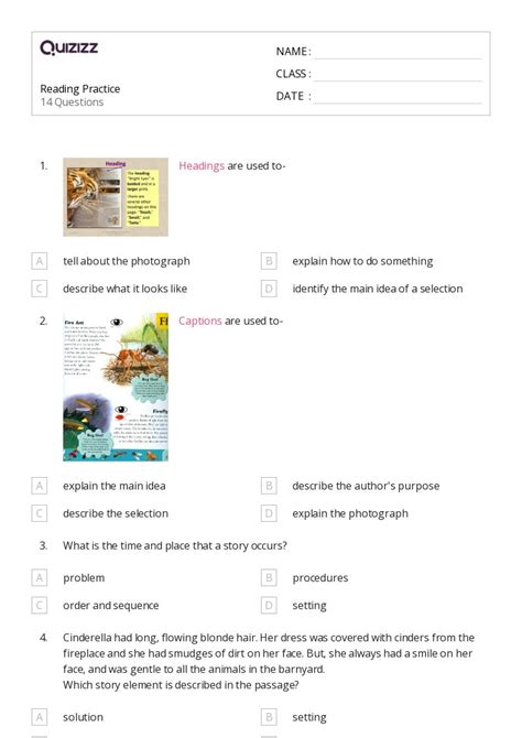 50+ Reading worksheets for 2nd Class on Quizizz | Free & Printable