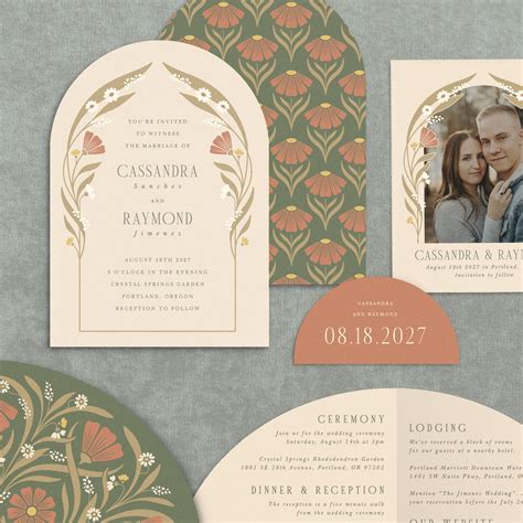 Art Nouveau Wedding Arch Invitations - Unique Stackable Design by Basic ...
