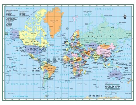 Large Print Political World Map Poster – Rolled or Laminated Print ...