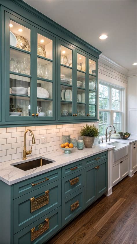 21 Gorgeous Teal Kitchen Cabinet Ideas
