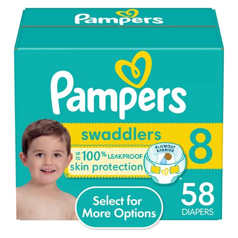 Pampers Swaddlers Diapers, Size 8, 58 Count (Select for More Options ...
