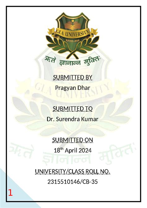 Data Base Assignment - 7 - SUBMITTED BY Pragyan Dhar SUBMITTED TO Dr ...