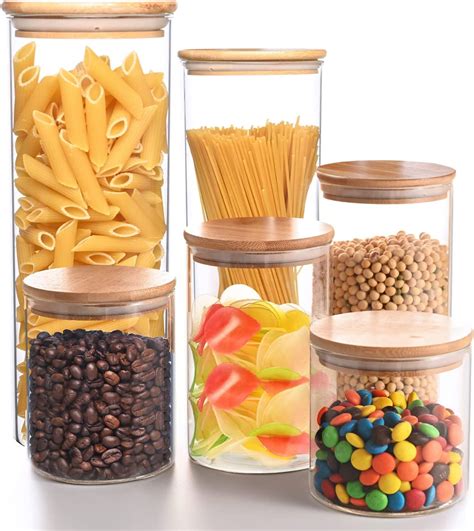 Buy umieo Airtight Food Storage Containers with Bamboo Lids for flour ...