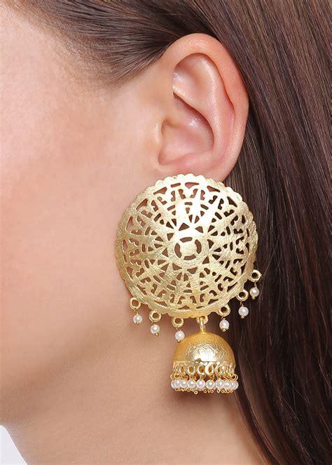 Get Patola Matte Gold Jhumka at ₹ 799 | LBB Shop