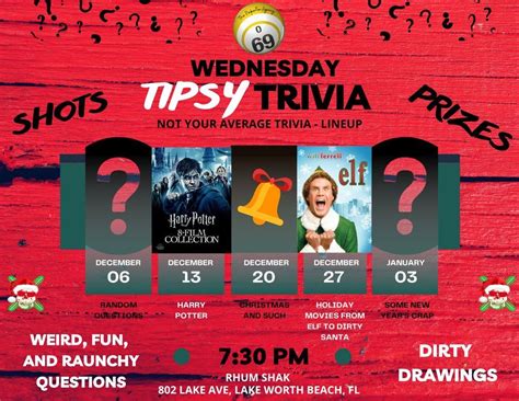Christmas Movies - Tipsy Trivia at Rhum Shak, Rhum Shak & Back of the ...