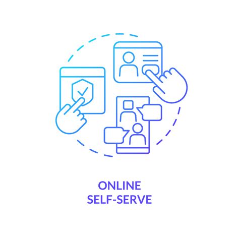 Online self service blue gradient concept icon 16090608 Vector Art at ...