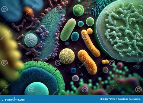 Germs And Bacteria Under A Microscope