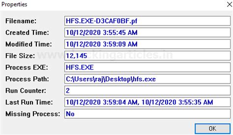 Forensic Investigation : Prefetch File