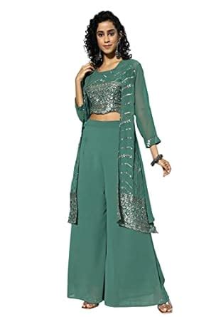 Buy LYMI LABEL Co Ord Set For Women - Georgette Sequence Zari Gota ...