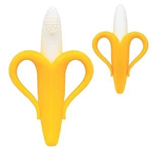 Shoprub Baby Banana Toothbrush Teether With Soft Bristles Bendable ...