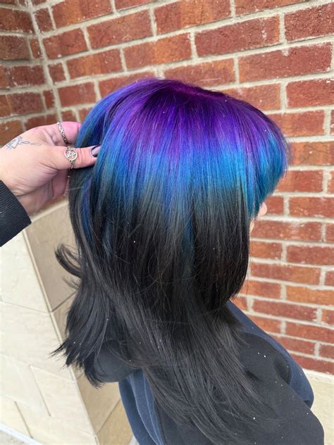 purple and blue ghost roots | Purple blonde hair, Blue ombre hair ...