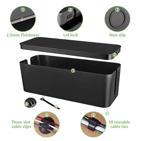 Buy Cable Management Box, Large Cord Organizer Box to Hide Power Strip ...
