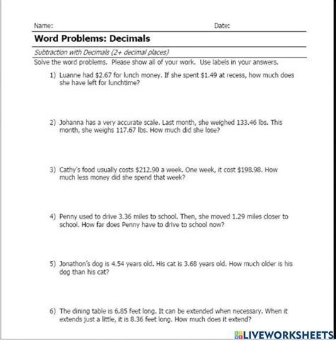 Solving Decimal Word Problems 的图像结果
