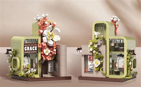 Juego de construcción de edificio de cafetería de la ciudad, bloques de ...