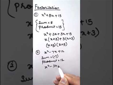 How to Factorize a Quadratic Equation? Video Lecture - Mathematics ...