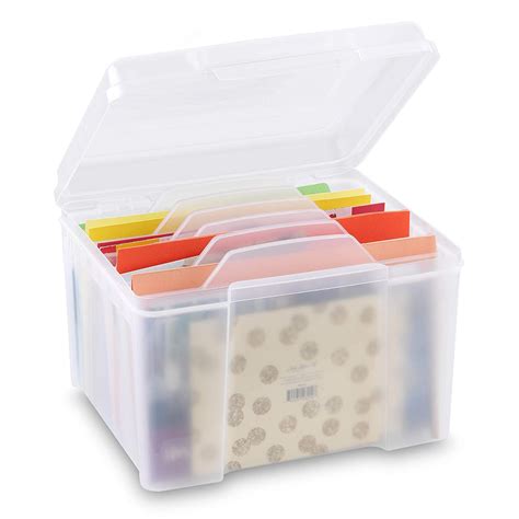 Greeting Card Organizer & Storage Box for Cards | 6 Adjustable Dividers ...