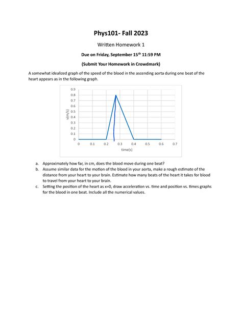 PHYS 101 Written HW 1 - its another review of kinematics - Phys101 ...