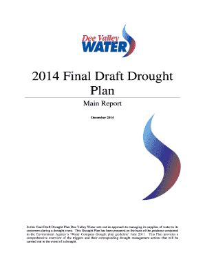 Fillable Online 2014 Draft Drought Plan Main Report Fax Email Print ...