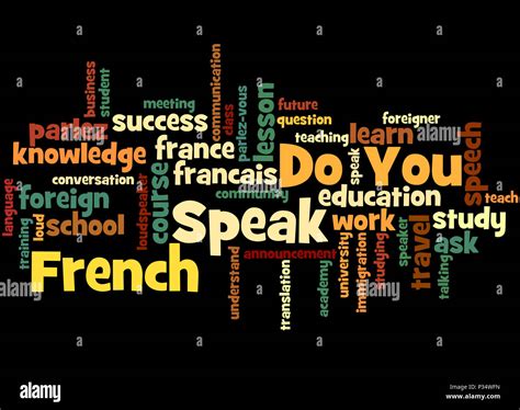 Do You Speak French, word cloud concept on black background Stock Photo ...