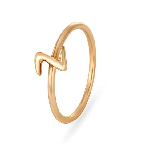 Letter Z 14KT Yellow Gold Initial Ring
