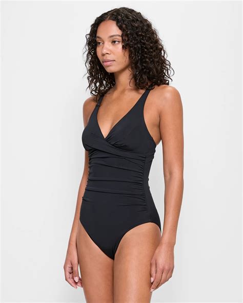 Ribbed Plunge Twist Front One Piece Swim Bathers | Target Australia