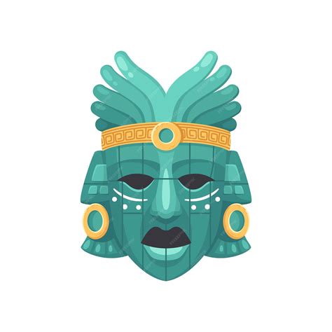 Premium Vector | Mayan civilization mask illustration