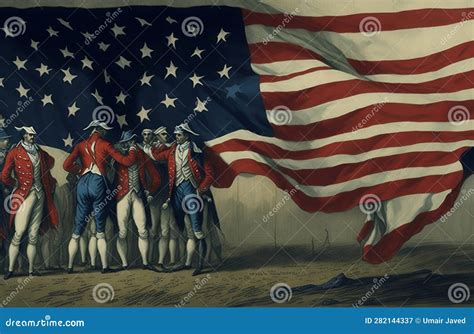 Declaration of Independence 4th July 1776 on Usa Flag Historic Image ...