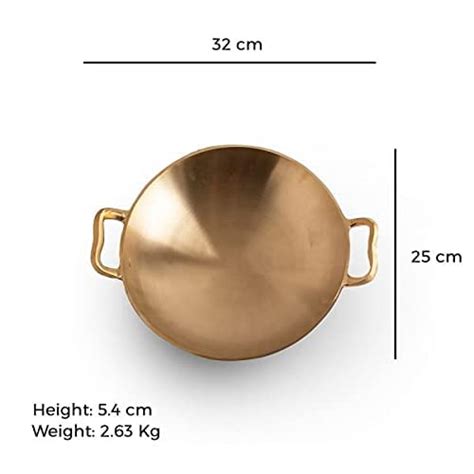 Buy diollo The Indus Valley Bronze Appam Pan, 25 cm, Gold Online at ...