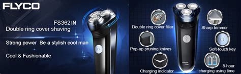 FLYCO FS362IN Electric Shaver for Men, Rechargeable 3 Blade Wet & Dry ...