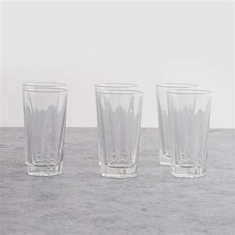 Buy Fiesta Transparent Water Glass - 260ml - Set Of 6 from Home Centre ...