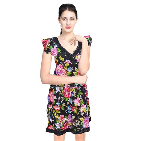 Buy POLITA Women's Layered Western Fit dres/Floral Print Dress for ...