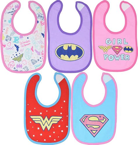 DC Comics Justice League Baby Girls 5 Pack Bibs | Ubuy India