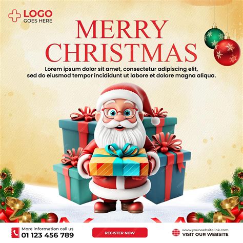 Premium PSD | Merry christmas social media post psd template merry ...