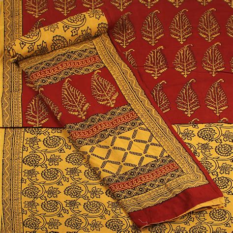 The Indian Ethnic Co's Bagh Hand Block Printed Cotton 3 Piece ...