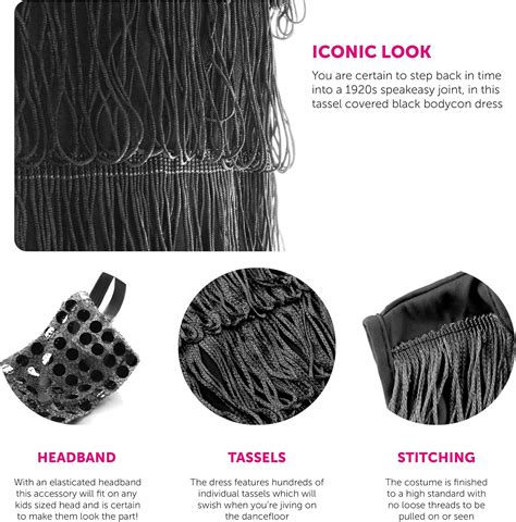 Buy Black Flapper Dress - Small - Childs Flapper Fancy Dress Costume ...