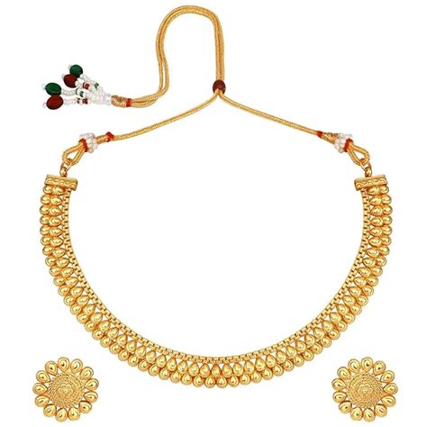 I Jewels 18K Gold Plated Traditional Stylish Golden Necklace with ...