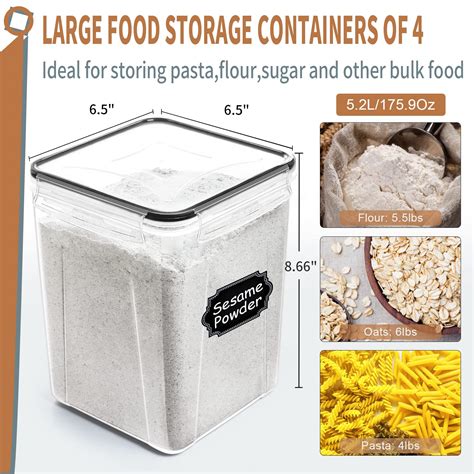 Snapklik.com : PRAKI Large Airtight Food Storage Containers 52L / 195oz ...