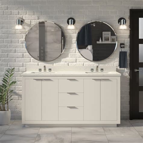 Buy Stockholm 60-inch Double Bathroom Vanity (Engineered Marble/White ...