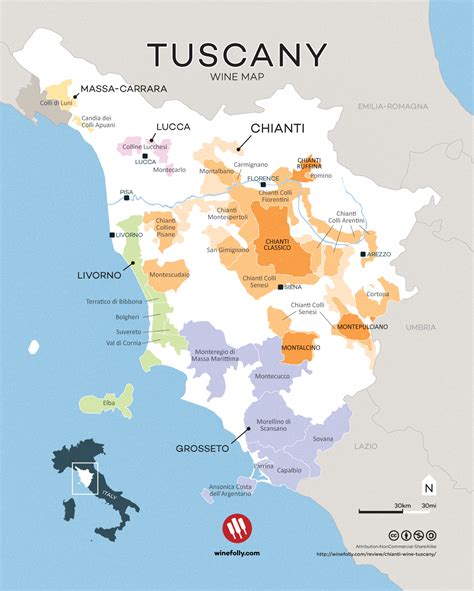 Large map of Tuscany Ontheworldmap com - Large Map Of Tuscany tuscany ...
