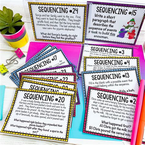 Sequencing Task Cards - Teaching with a Mountain View