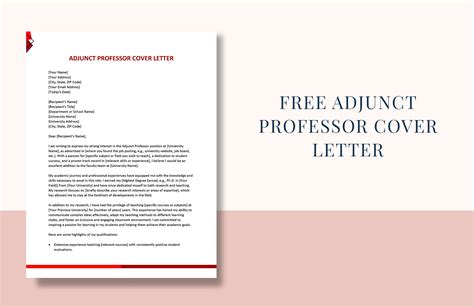 Adjunct Professor Cover Letter in Word, Google Docs, Pages - Download | Template.net