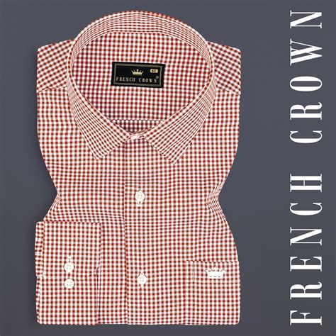 Tabasco Red And Bright White Formal Checks Plaid Premium Cotton Shirt ...