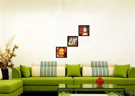 Set Of 3 Radha Krishna and Buddha Satin Matt Texture UV Art Painting ...