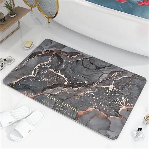 Diatomaceous Earth Bath Mat Super Absorbent Toilet Door Quick-Drying ...