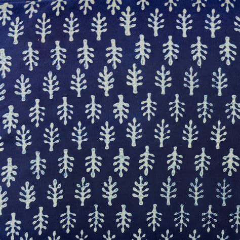 Pure Cotton Special Ankola Indigo With Cream Tiny Motifs Hand Block Pr ...